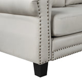 Orisfur. Mid-Century Sectional Corner Sofa L-shape Couch with Scroll Arms & Rivet Ornament for Large Space Dorm Apartment