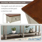 TREXM Console Table Sofa Table with Storage for Entryway with Drawers and Shelf (Antique Grey)