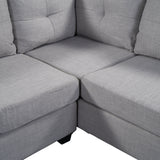Light Grey Sectional Sofa with Ottoman