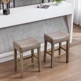 Counter Height 26" Bar Stools for Kitchen Counter Backless Faux Leather