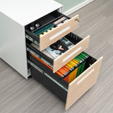 3 Drawer Mobile File Cabinet with Lock Steel File Cabinet for Legal/Letter/A4/F4 Size, Fully Assembled Include Wheels, Home/ Office Design