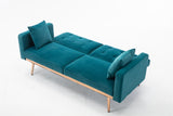 COOLMORE  Velvet  Sofa , Accent sofa .loveseat sofa with rose gold metal feet  and  Teal  Velvet
