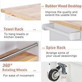 Kitchen Island Cart With 2 Drawers