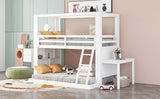 Twin Over Full Bunk Bed with Desk Storage