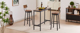 Swivel Bar Stool, High Bar Stool With Backrest, PU Soft Seat Cushion, Industrial, Thickened Iron Frame, Footrest.（Rustic Brown，13.4’’w x 40.5’’h）