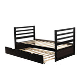 Twin Bunk Beds for Kids with Safety Rail and Movable Trundle bed
