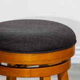 24" Counter Stool, Natural Finish, Saddle Leather Seat