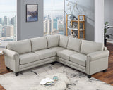 Orisfur. Mid-Century Sectional Corner Sofa L-shape Couch with Scroll Arms & Rivet Ornament for Large Space Dorm Apartment