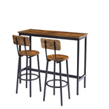 Bar Table Set with 2 Bar stools (Rustic Brown)