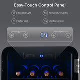 Wine Cooler Countertop Freestanding Wine Cellars Compressor System Champagne Chiller Digital Temperature Control UV-Protective Finish Max Load 24 Standard Bottle