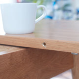 Natural solid oak telescopic table