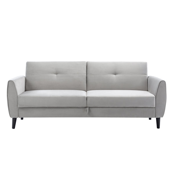 Grey Modern flat  Sofa Bed with Storage Box for Compact Living Space