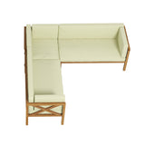 Claudio Solid Wood 5 - Person Seating Group with Cushions
