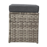 6-Piece Outdoor PE Rattan Sofa Set Patio Garden Wicker Dining and Coffee Sofa-Grey