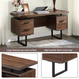 Home Office Computer Desk with Drawers/Hanging Letter-size Files