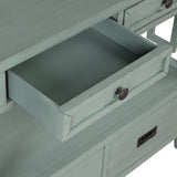 Pine Wood Console Table Entry Sofa Table with 4 Drawers & 1 Storage Shelf for Entryway Living Room Bedroom Hallway Kitchen
