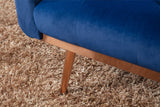 COOLMORE  Velvet  Sofa , Accent sofa .loveseat sofa with rose gold metal feet  and  Navy  Velvet
