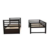 Twin Bunk Beds for Kids with Safety Rail and Movable Trundle bed