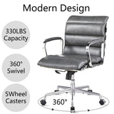 Modern swivel office desk chair luxury executive boss ergonomic computer chair armrest brown color metal frame office chair