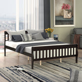 Sleigh Queen Size Wood Platform Bed  for Espresso color