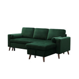 88" Reversible Pull out Sleeper Sectional Storage Sofa Bed,Corner sofa-bed with Storage Chaise Left/Right Handed Chaise