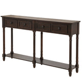 TREXM Console Table Sofa Table Easy Assembly with Two Storage Drawers and Bottom Shelf for Living Room, Entryway (Espresso)
