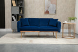 COOLMORE  Velvet  Sofa , Accent sofa .loveseat sofa with rose gold metal feet  and  Teal  Velvet