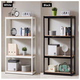 Storage Rack Shelving Unit Storage Shelf Steel Garage Utility Rack 4-Shelf Adjustable Shelves Heavy Duty Display Stand for Books, Kitchenware, Tools Boltless Assembly (Black)