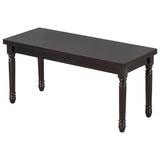 Classic Dining Set Wooden Table and 4 Chairs with Bench for Kitchen Dining Room, Espresso