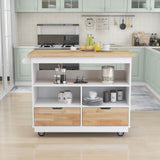 Kitchen Island Cart With 2 Drawers