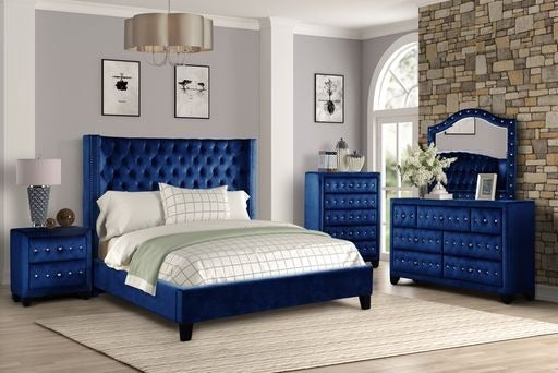 King 5 Pc Tufted Upholstered Bedroom Set