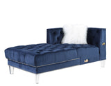 Blue Sectional Sofa w/2 Pillows, Navy Blue Velvet