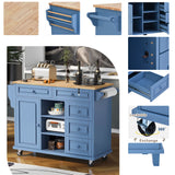 kitchen cart with Rubber wood desktop rolling mobile kitchen island with storage