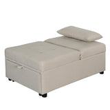 Folding Ottoman, Sofa Bed, Chair（Beige）