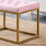 Velvet Shoe Changing Stool, Footstool, Square Cushion Foot Stool, Sofa stool, Rest stool,Low Stool .Step Stool, Small Footrest .Suitable for Clothes Shop,Living Room, Porch, Fitting Room.Pink Bench