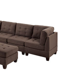Sectional 7pc Set Living Room Furniture Corner L-Sectional