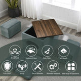 [Video] Welike Waterproof, oil-proof, scratch-proof 25"W Modern design hollow storage ottoman, upholstery, coffee table, two small footstools, easy storage and wide use