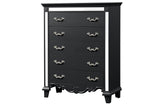 King 6 Pc Tufted Upholstery Bedroom set made with Wood in Black