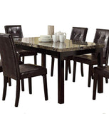 Dining Table Faux Marble Top Birch Veneer Dining Room Furniture 1pc Table