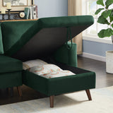 88" Reversible Pull out Sleeper Sectional Storage Sofa Bed,Corner sofa-bed with Storage Chaise Left/Right Handed Chaise
