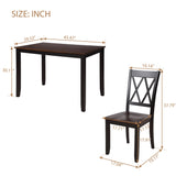 5-Piece Dining Table Set and Chairs Black