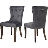 Victorian Dining Chair Button Tufted Armless Chair Upholstered Accent Chair
