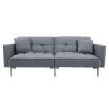 Orisfur. Linen Upholstered Modern Convertible Folding Futon Sofa Bed for Compact Living Space, Apartment, Dorm