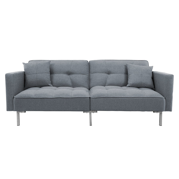 Orisfur. Linen Upholstered Modern Convertible Folding Futon Sofa Bed for Compact Living Space, Apartment, Dorm