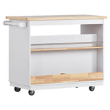 Kitchen Cart Rolling Mobile Kitchen Island Solid Wood Top