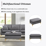 Grey Sectional Sofa with Ottoman