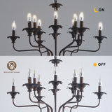 Retro American style stamen-shaped iron chandelier -12 bulbs -E12 lamp holder
