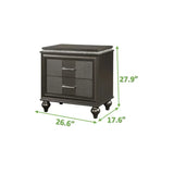 King 6 PC LED Bedroom set made with Gunmetal Copper finish