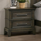 Contemporary 1pc Nightstand Gray Color Solid Wood Veneer Pewter Bar