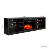 Electric Fireplace TV Console, Black